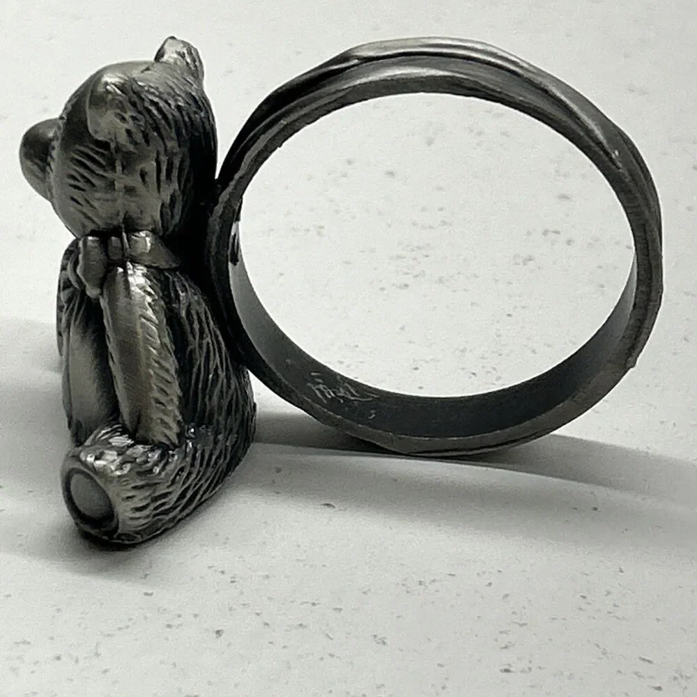 Set Of‎ 4 Metal Bear Napkin Rings/holders